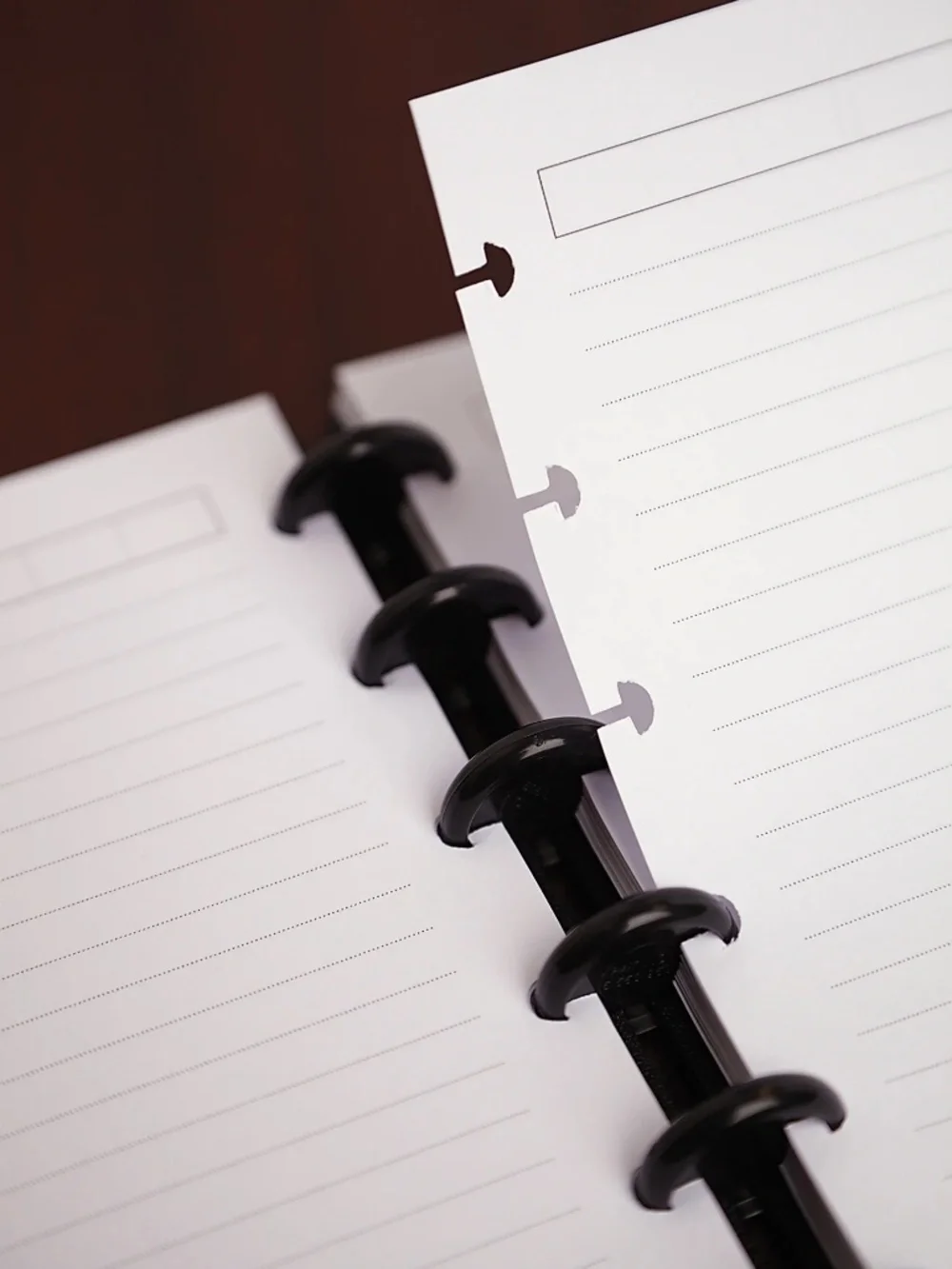 NEW TUL Discbound Notebook With Gray Leather Cover, Quality 60 Ruled Sheets